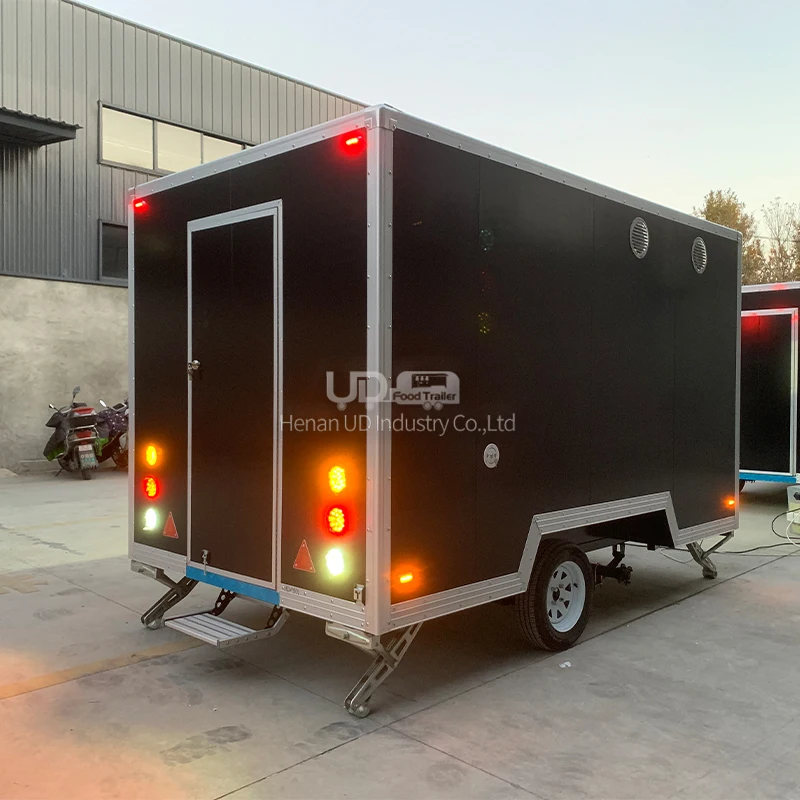Высококачественный 13-футовый черный трейлер для еды, передвижной трейлер для фритюрницы стандарта США, индивидуальный грузовик для приготовления тако с полностью оборудованной кухней