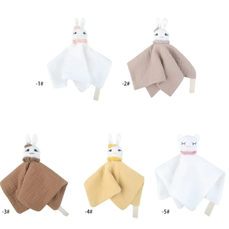 Нагрудник-пустышка для младенцев, нагрудник для умиротворения настроения, Вязаное одеяло для защиты животных для мальчиков и девочек, Многофункциональный носовой платок для умиротворения
