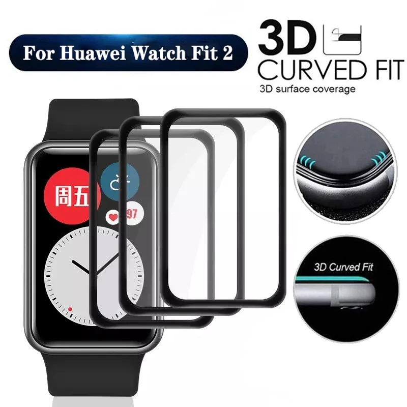 3ШТ Для Смарт-часов Huawei Watch Fit 2 С Полностью Изогнутой Защитной Мягкой Пленкой Прозрачные Защитные Пленки Для Экрана Huawei Watch Fit 2