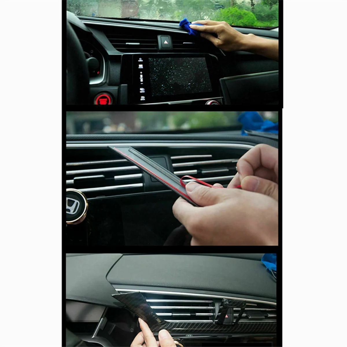 Интерьер автомобиля, Крышка вентиляционного отверстия приборной панели для Honda Civic 10Th 2016-2021, Декоративная наклейка на внутреннюю рамку Вентиляционного отверстия A