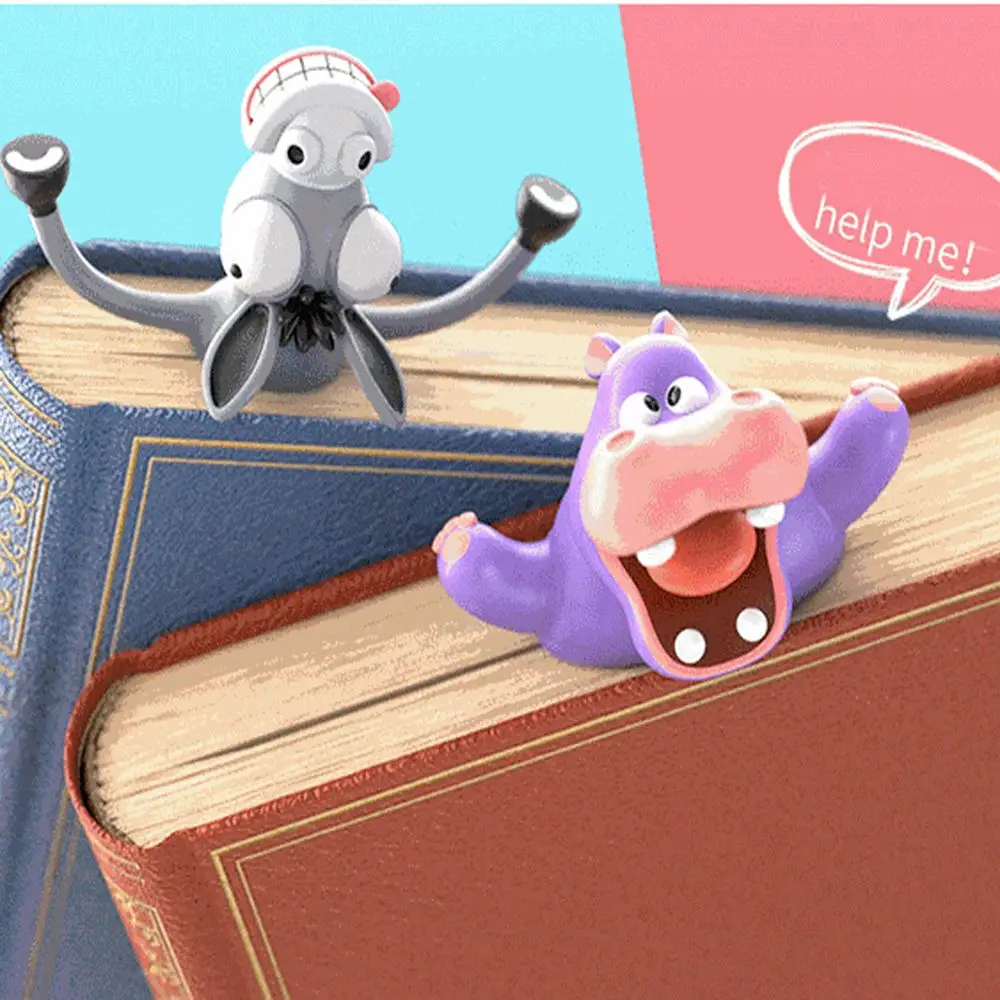 3D стерео мультяшные закладки с животными серия Ocean Seal осьминог и панда креативные канцелярские принадлежности для детей, маркер для чтения книг, закладка