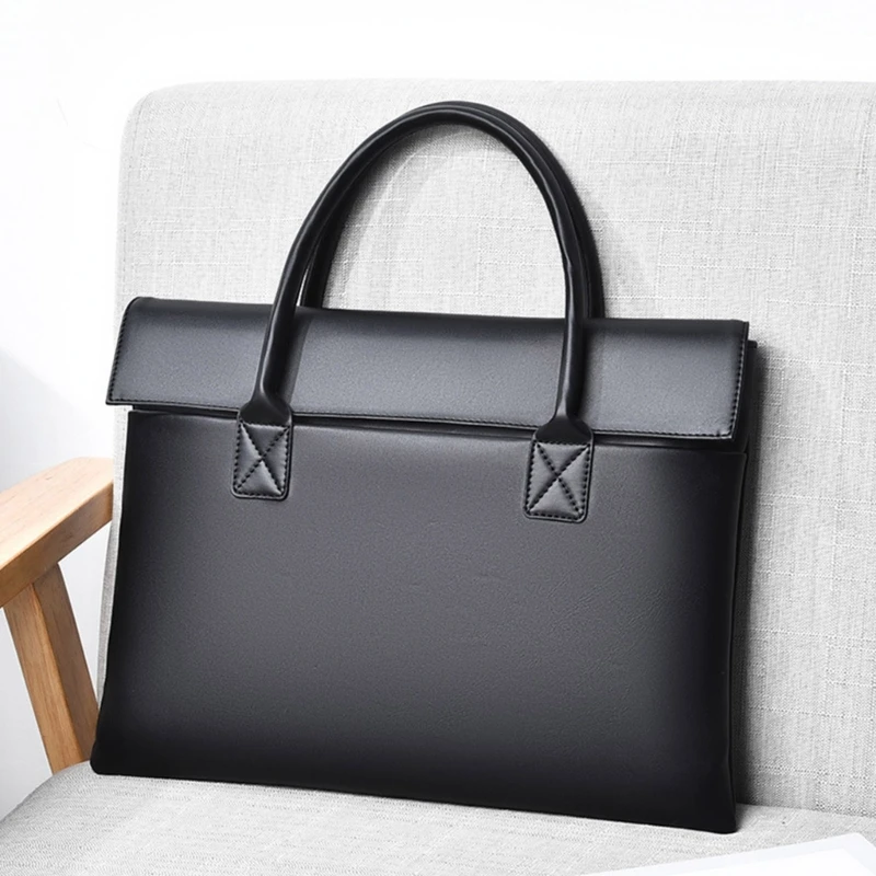 Новая мужская сумка большей емкости, бизнес-пакет из искусственной кожи, портфели для ноутбуков, сумки-мессенджеры, мужская сумка-тоут, 14 дюймов