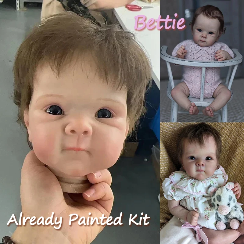 45 см Bettie 3D Skin Sweet Face Bebe С Ручными Волосами Кукла С Конечностями и Тканевым Телом DIY Reborn Doll Kit Подарок для Детей