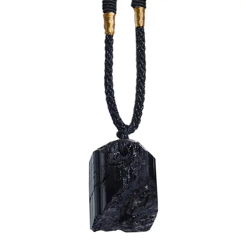 Черное ожерелье из кристаллов обсидиана, ожерелья с подвесками из натурального хрусталя, Портативные подвески из кристаллов обсидиана и кварца Для свадеб, мужские
