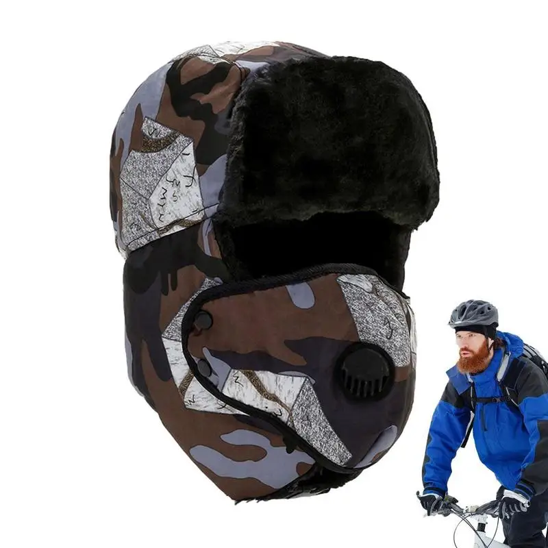 Шляпа солдата-траппера, уютные плюшевые теплые шапки шерпа, Ветрозащитная эскимосская шапка унисекс-бомбер, теплая охотничья шапка для велоспорта, пеших прогулок