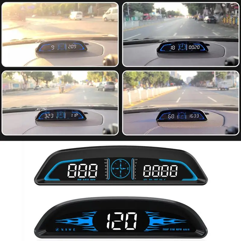 Автомобильный головной дисплей HUD Автомобильный дисплей высокой четкости HUD Цифровые датчики с адаптивным датчиком света поверх экрана высокой четкости