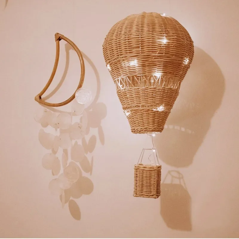 Детский декор из ротанга Воздушный шар из Ротанга Украшение детской комнаты Аэростатический Воздушный шар Реквизит для детской комнаты из ротанга