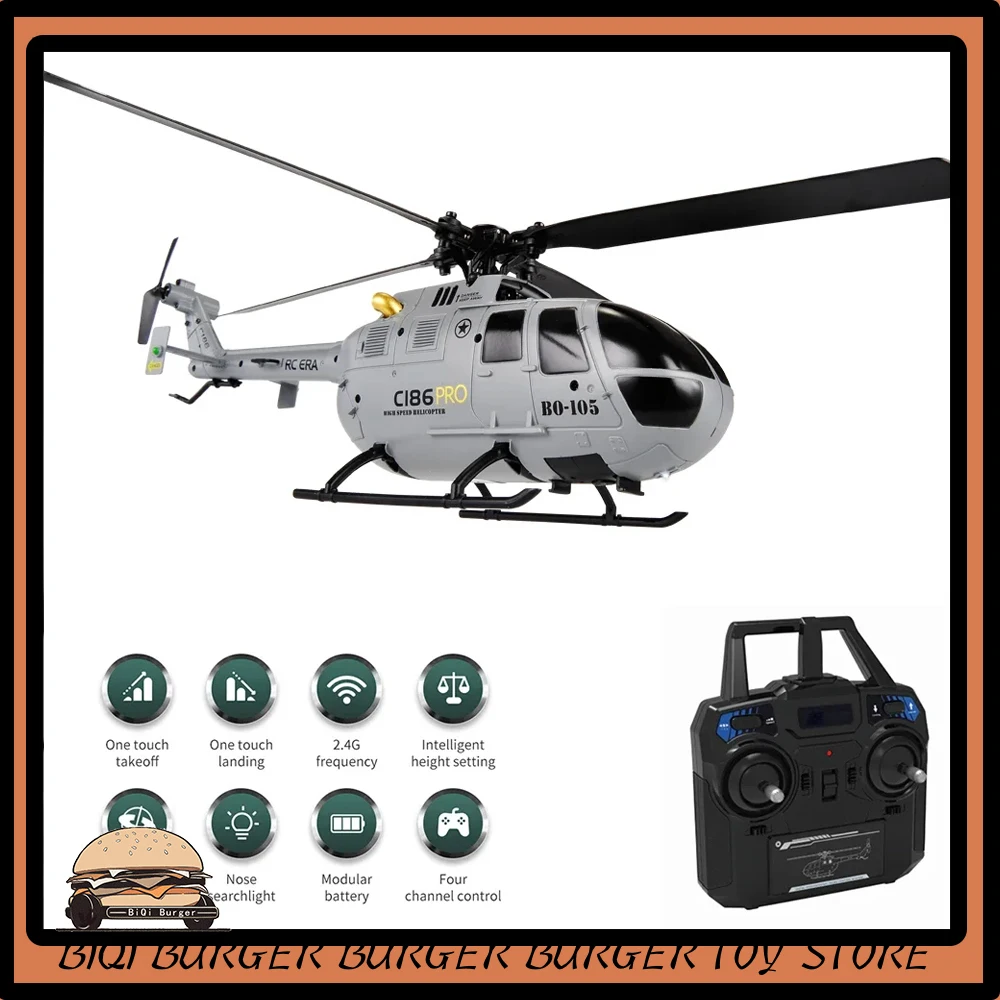 Радиоуправляемый вертолет C186 Pro Bo105 для взрослых 2,4-гигабайтная 4-канальная масштабная модель вертолета с автоматической системой стабилизации, игрушки для хобби, подарки
