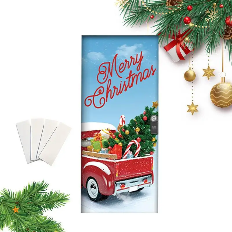 Рождественское Украшение Дверной крышки, Рождественская Фоновая ткань, Рождественская Дверная крышка, Подвесное Украшение для новогодней вечеринки