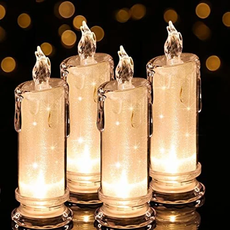 4 шт. светодиодных беспламенных свечей, светодиодные свечи для клиренса, батарея в комплекте, украшение для Хэллоуина, Рождество Долговечное