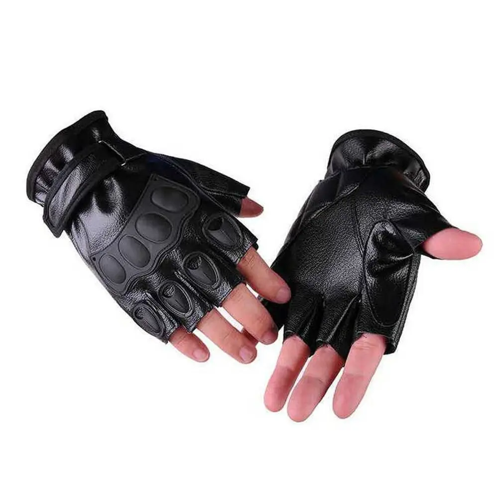 1 пара нескользящих велосипедных перчаток из искусственной кожи без пальцев, перчатки на полпальца, удобные износостойкие спортивные рукавицы для пеших прогулок