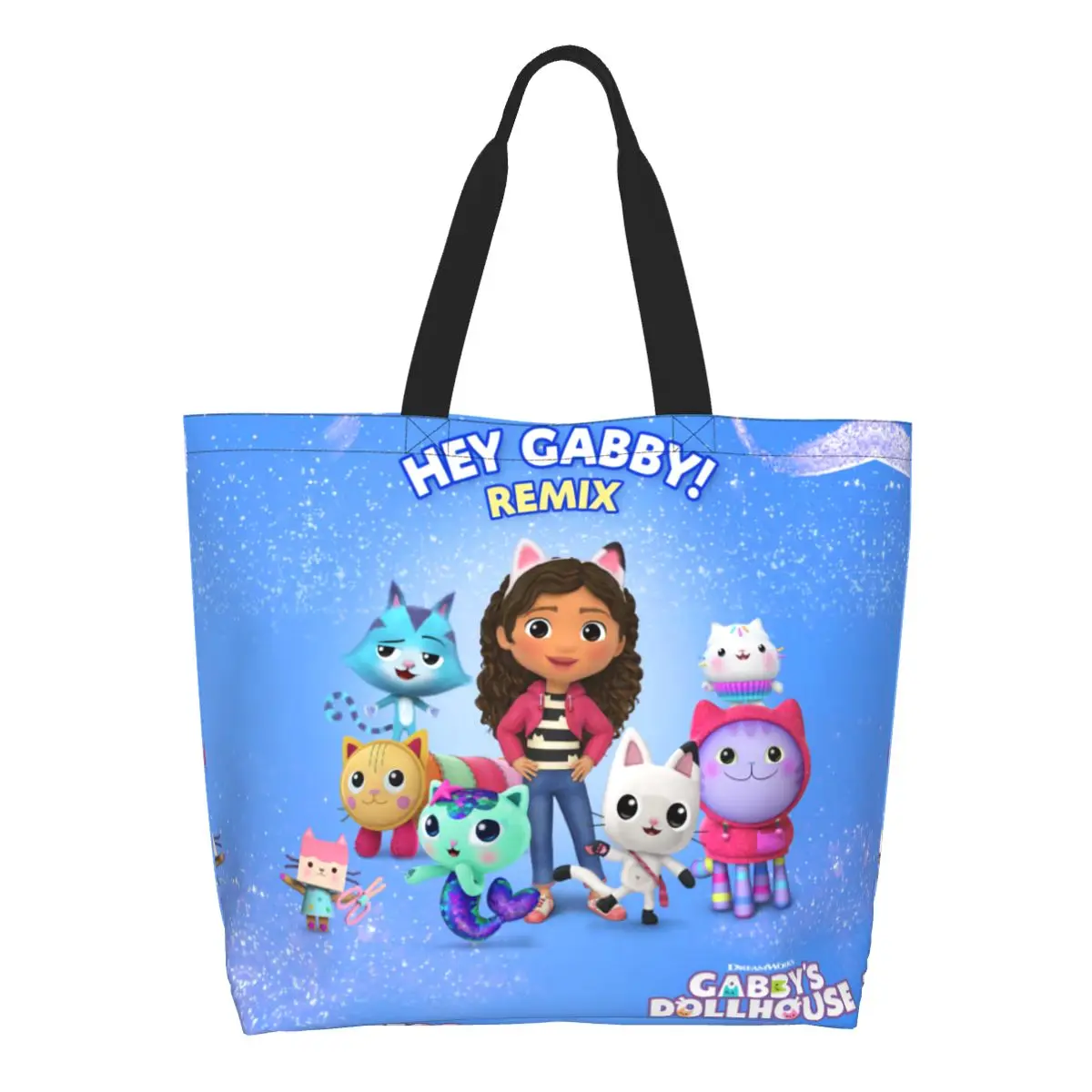 Сумка для покупок Gabby Cats Gabbys Grocery с принтом на холсте, сумка-тоут через плечо, портативная сумка Pandy Mermaid Большой емкости