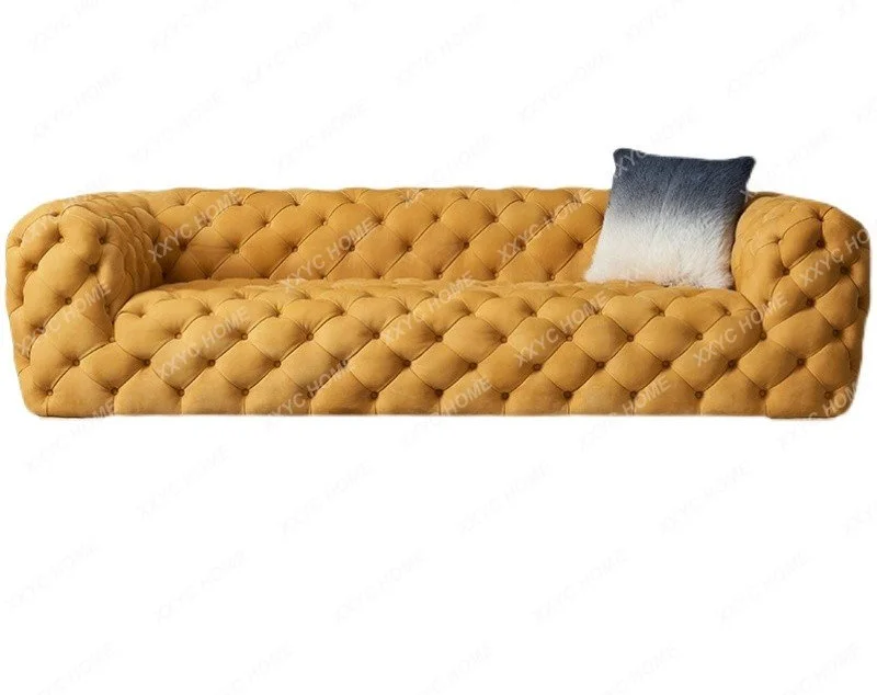 Современный простой бархатный диван с пряжкой, легкий Роскошный Двухместный Трехместный диван для отдыха