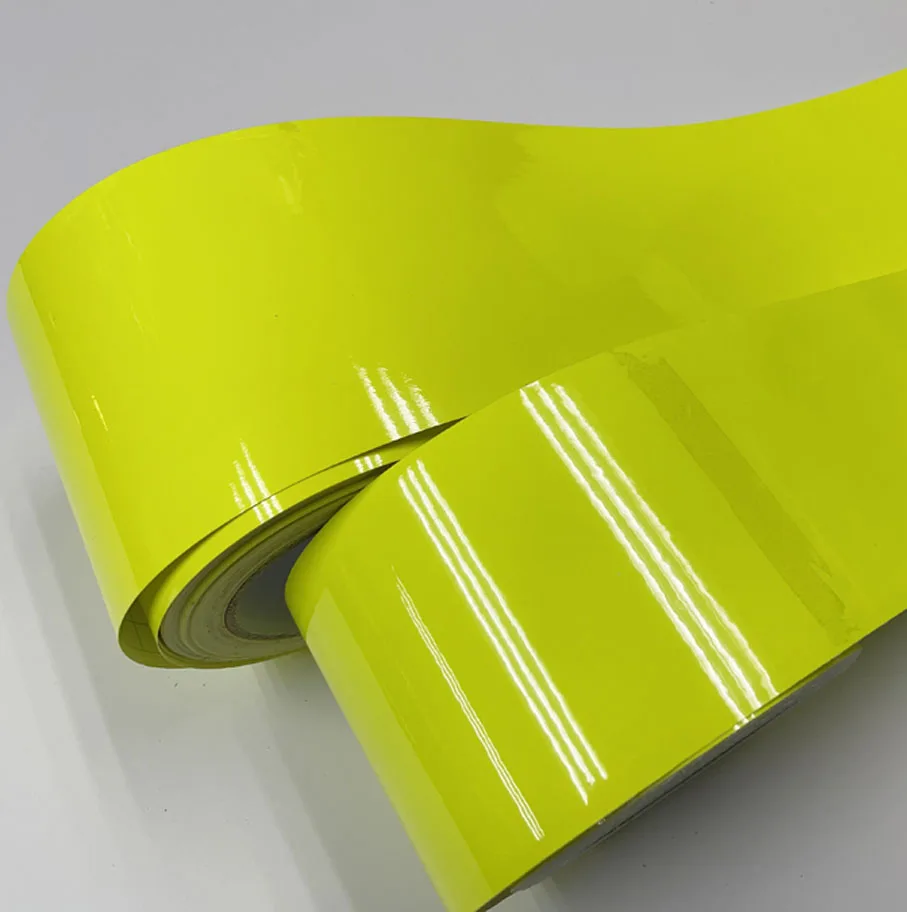 глянцевая неоново-флуоресцентная глянцевая виниловая пленка шириной 10 см, клейкая Автомобильная наклейка, оберточная фольга