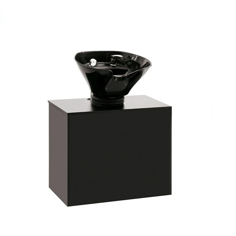 оборудование салона, переносное кресло для шампуня, чаша для шампуня из черной керамики с аксессуарами, основание из черного МДФ Wally Beauty WL-U3307