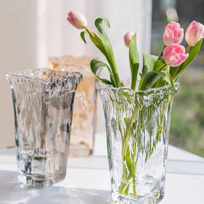 Простая ваза в европейском стиле, Креативная Стеклянная цветочная посуда INS, Обеденный стол для гостиной, Аксессуары для украшения дома, Ваза для цветов