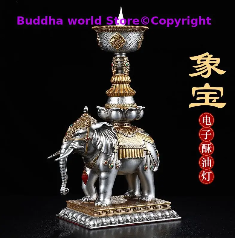 Пара 2ШТ алтарь для защиты ДОМА Буддизм, Бог удачи, поклонение слону, Подключение источника света, статуя