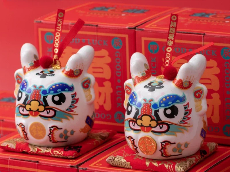 2024 Китай-Шикарный банк Года дракона [Qian Qian Long] Может сэкономить талисманы, украшения для дома, керамику и деньги