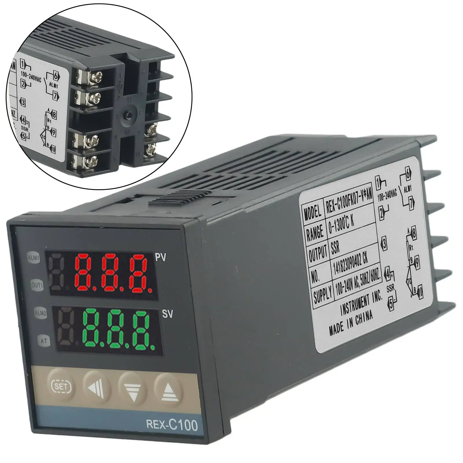 Цифровой регулятор температуры PID REX C100 DN Макс 25A SSR K Датчик термопары PID Контроль температуры для твердотельного реле