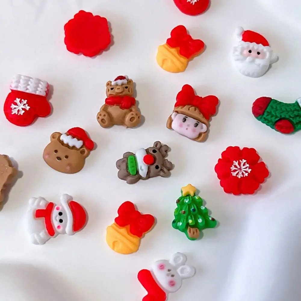 10шт Рождественское Украшение для ногтей с плоской спинкой Jingle Bell Санта Клаус Стразы для дизайна ногтей Рождественские Аксессуары 3D Подвески для ногтей