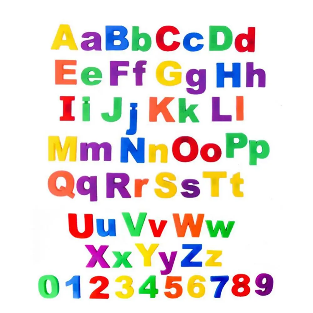 26 шт. Количество букв алфавита в нижнем / верхнем регистре, магнит на холодильник, обучающая игрушка для детей
