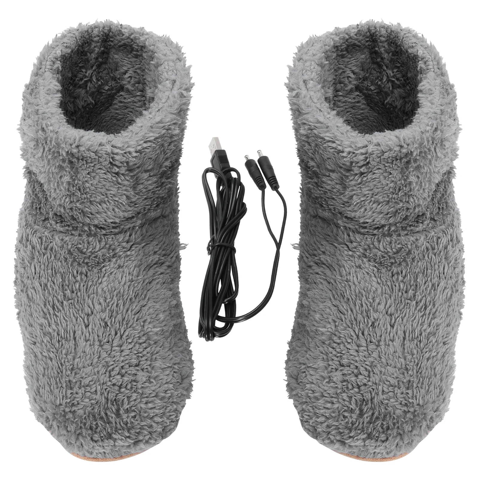 1 Пара USB-электрической теплой обуви, Безопасная Электрическая Плюшевая Теплая Обувь, Обогреватель для домашней обуви, Грелка для ног, Коврик для общежития