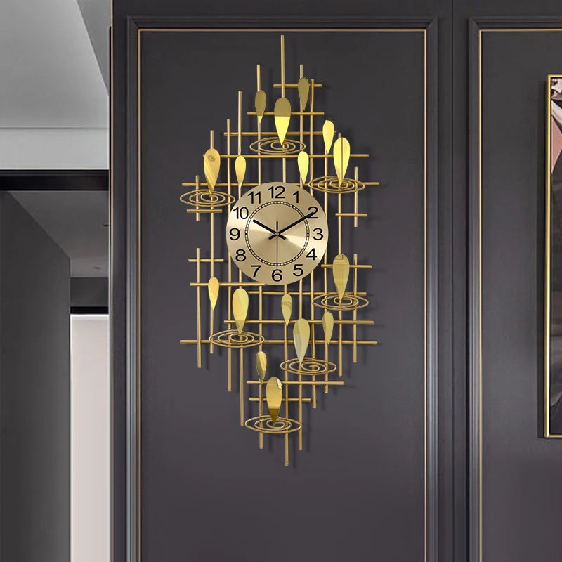 Европейские Роскошные 3D Настенные часы из кованого железа Для дома, гостиной, настенных росписей, гостиничного офиса, настенных наклеек, Металлических часов для украшения