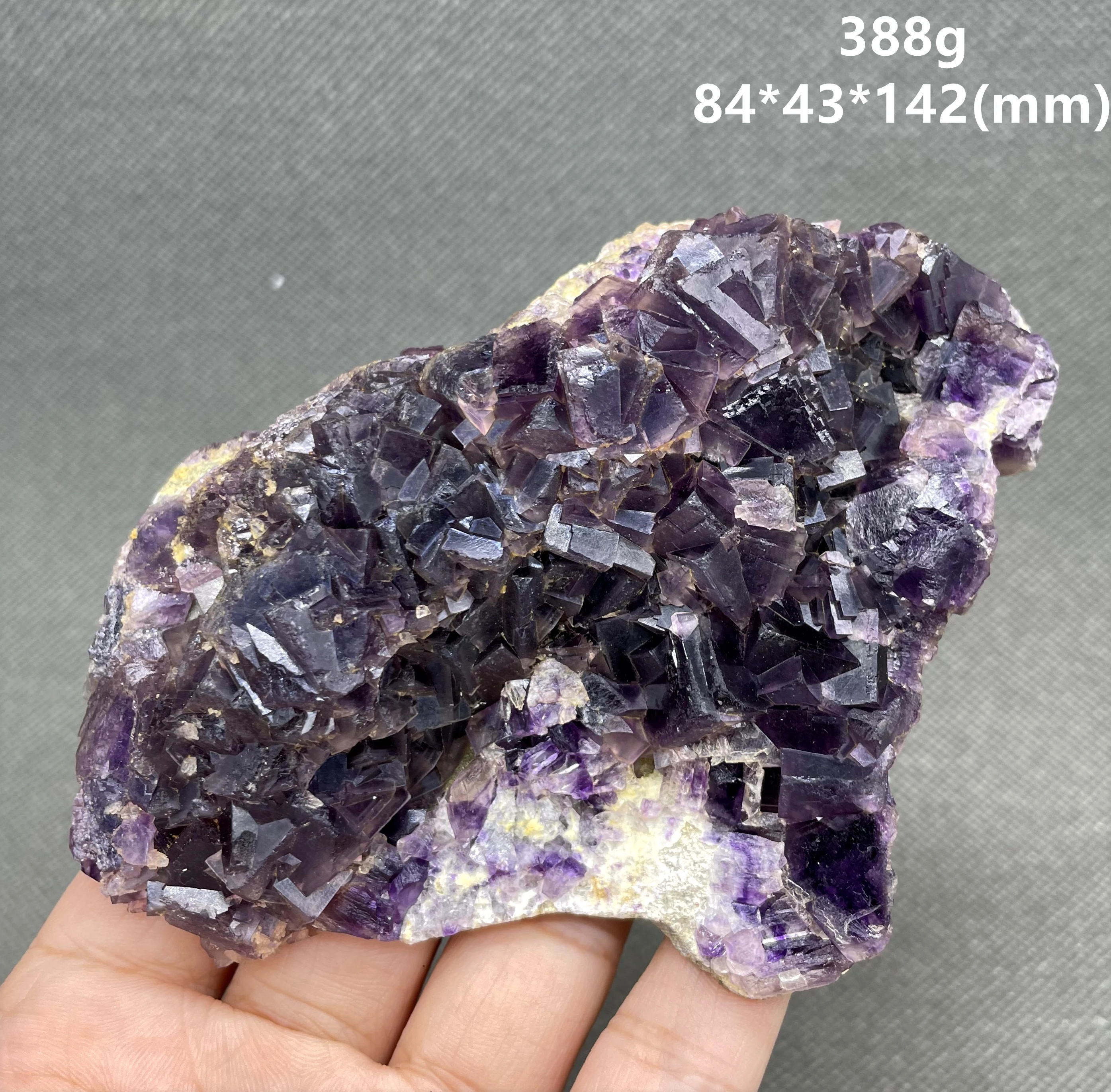 ЛУЧШЕЕ! 388 г натурального Чжэцзянского кубического фиолетового флюорита, образцы минералов, камни и кристаллы, Целебный кристалл